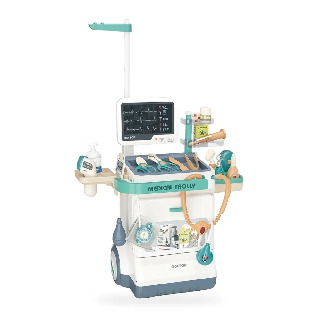 Medical Treatment Table Playset with X-Ray Screen & ECG Monitor (with Light & Sound, 2x AAA Batteries Not Included)