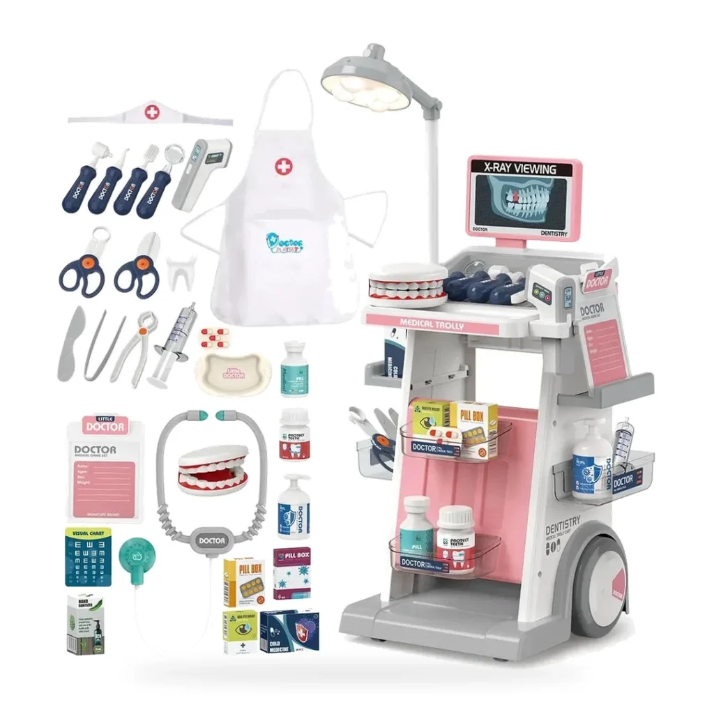 Dental Medical Cart Playset (Pink)