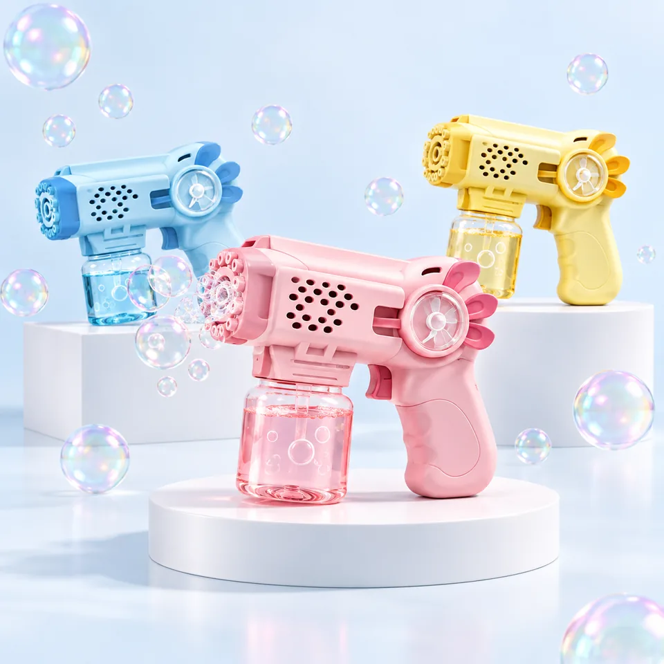 Pastel bubble toys on a studio display